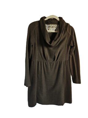 Anthropologie's Saturday Sunday Olive Green Cowl Neck Midi Dress - Size Small